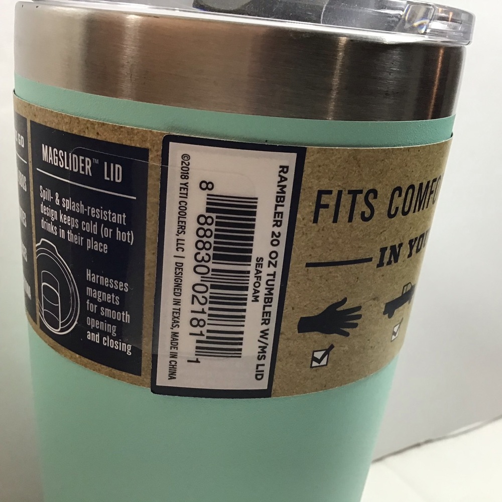 Rambler 20 oz Stainless Steel Tumbler with Magslider Lid in Seafoam NEW - Picture 6 of 9
